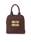 Miu Miu Raffia-effect Woven Tote Bag