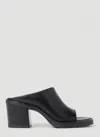 Miu Miu Open-toe Leather Mules In Black