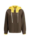 Miu Miu Hooded Bomber Jacket Detachable Hood In Brown
