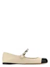 Miu Miu Ankle Strap Ballerinas In White