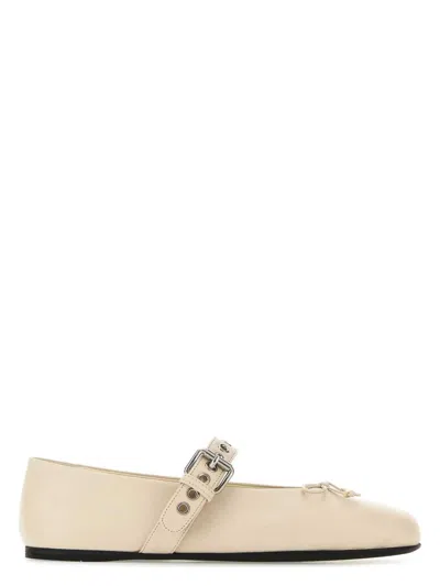 Miu Miu Women's Ivory Leather Ballerinas