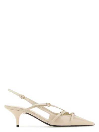 MIU MIU WOMEN'S IVORY LEATHER PUMPS