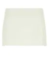 Miu Miu Women Ivory Linen Blend Mini Skirt In Neutral