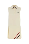 Miu Miu Mini Mohair Canvas Dress In In White