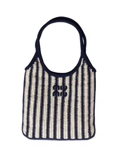 Miu Miu Ivy Crochet Bag In Blue