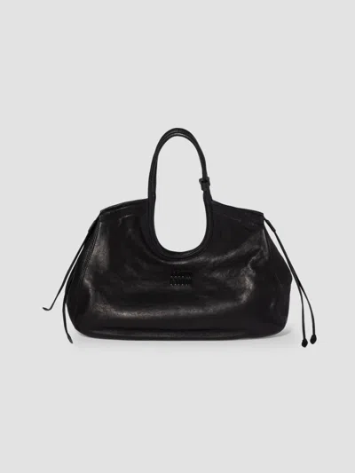Miu Miu Ivy Nappa-leather Shopping Bag In Black