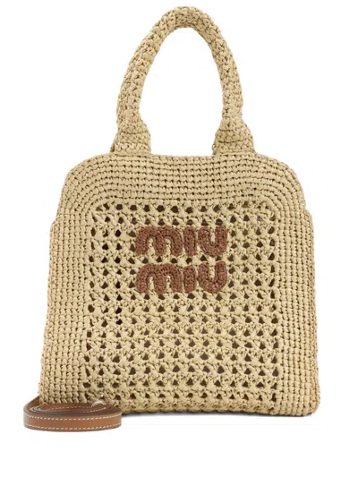 Miu Miu Women Ivy Rafia Tote