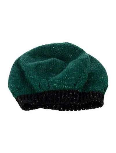 Pre-owned Miu Miu Women's Knit Beanie In Green