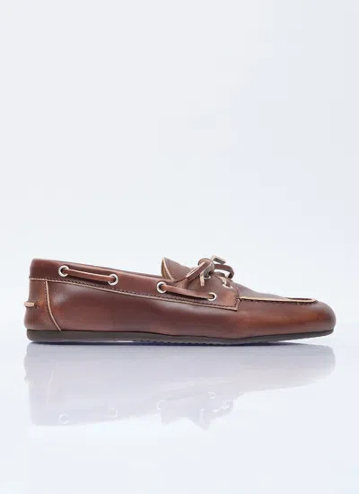 Miu Miu Women Lace-up Loafers In Brown