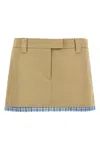 Miu Miu Layered Mini Skirt In Brown