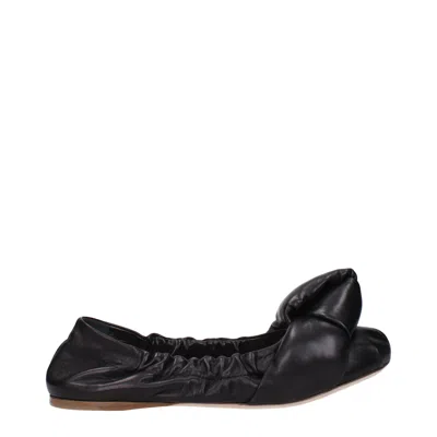 Miu Miu Women's Leather Ballerina Flats Black