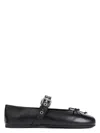 Miu Miu Leather Mary Jane Ballerina Flats