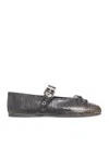 Miu Miu Logo Flats In Black