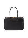 Miu Miu Black Bauletto Bag Zip Embossed Logo In Black