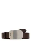 Miu Miu Leather Belt With Adjustable Length And Rectangular Buckle