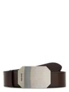 Miu Miu Leather Belt With Adjustable Length And Rectangular Buckle