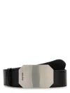 Miu Miu Leather Belt Adjustable Rectangular Buckle