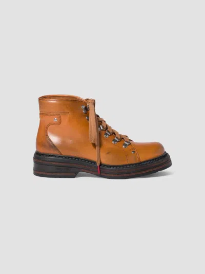 Miu Miu Women's Leather Booties In Light Brown
