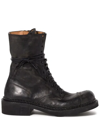 Miu Miu Women Leather Boots