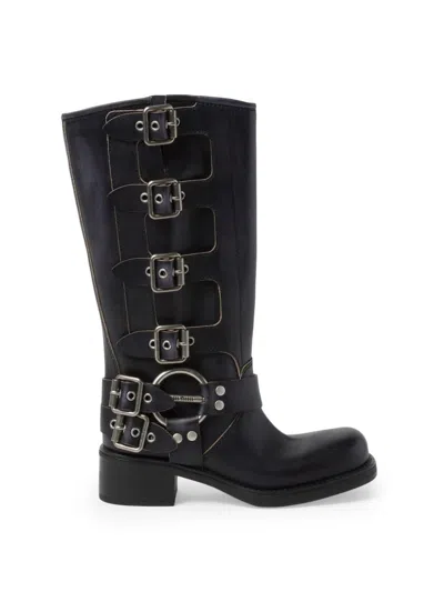 Miu Miu Women's Leather Boots In Black