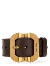 Miu Miu Women Brown Leather Bracelet In Brown