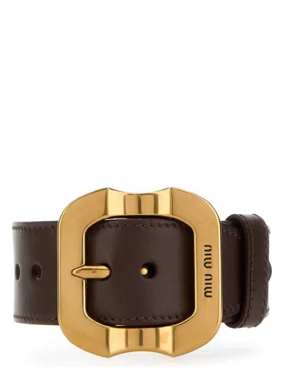 MIU MIU WOMEN'S LEATHER BRACELET