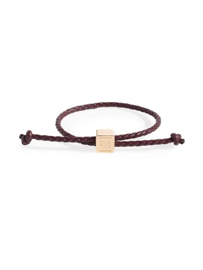 Miu Miu Women's Leather Bracelet In Red