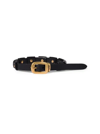 Miu Miu Women's Leather Bracelet With Buckle In Black