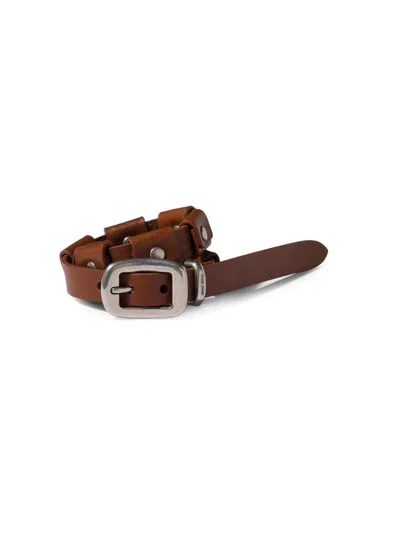 Miu Miu Women's Leather Bracelet With Buckle In Brown