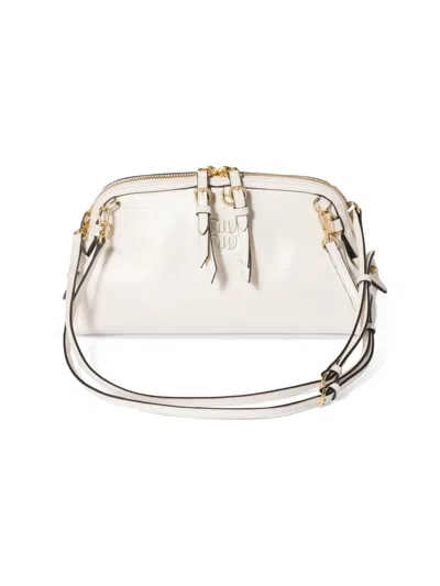 Miu Miu Women's Leather Clutch In White