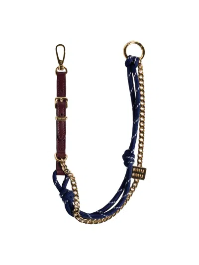 Miu Miu Women's Leather, Cord, And Metal Trick Bag Accessory In Red