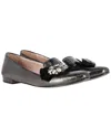 Miu Miu Women's Leather Jeweled Ballet Flat (authentic Pre-loved) In Black