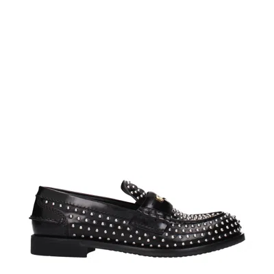 Miu Miu Women's Leather Loafers Black