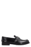 Miu Miu Black Leather Loafers In Black