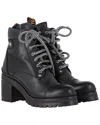 Miu Miu Women's Leather Lugged Sole Combat Boot (authentic Pre-loved) In Black
