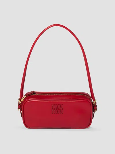 Miu Miu Women's Leather Pouch In Red