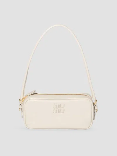 Miu Miu Women's Leather Pouch In White