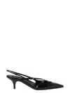 Miu Miu Patent Leather Slingback Pumps With Buckles In Black
