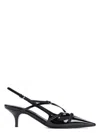 Miu Miu Buckle-embellished Slingback Pumps In Black