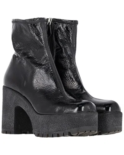Miu Miu Women's Leather Stretch Platform Boot (authentic Pre-loved) In Black