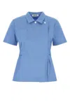 Miu Miu Women Light Blue Regular Solid Shirt In Blue