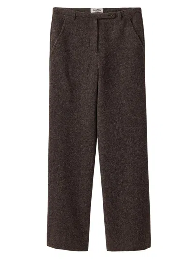 Miu Miu Women's Light Shetland Wool Pants In Multi