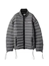 Miu Miu Lightweight Puffer Jacket Drawstring Features In Gray