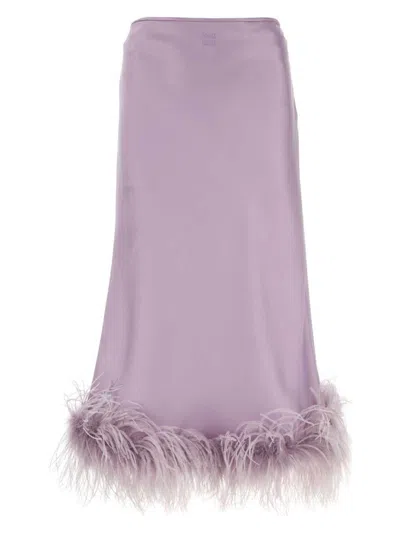 MIU MIU WOMEN'S LILAC SATIN SKIRT