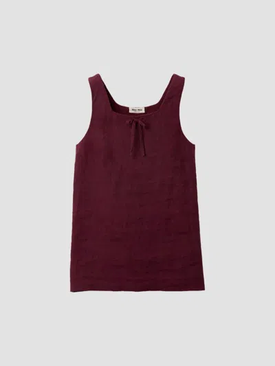 Miu Miu Women's Linen Dress In Purple
