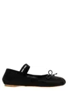 Miu Miu Bow-detailed Slip-on Satin Ballerina Shoes In Black
