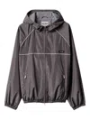Miu Miu Women Logo Blouson Jacket In Gray