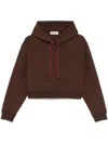 Miu Miu Women Logo Cotton Hoodie In Multicolor