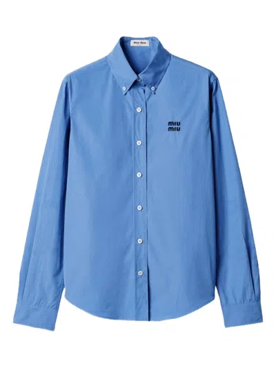 Miu Miu Women Logo Cotton Shirt