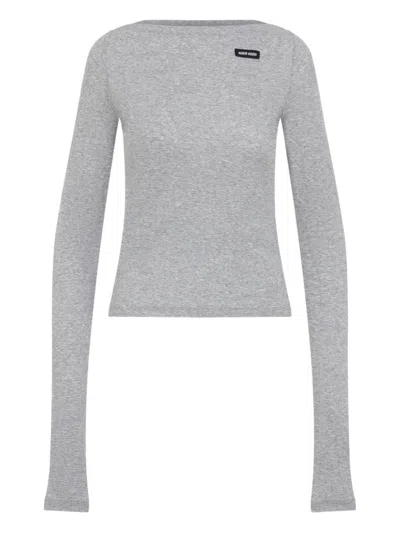 MIU MIU MIU MIU WOMEN LOGO COTTON TOP